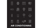 Air conditioning editable line icons