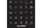 Allergy editable line icons vector