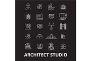 Architect studio editable line icons