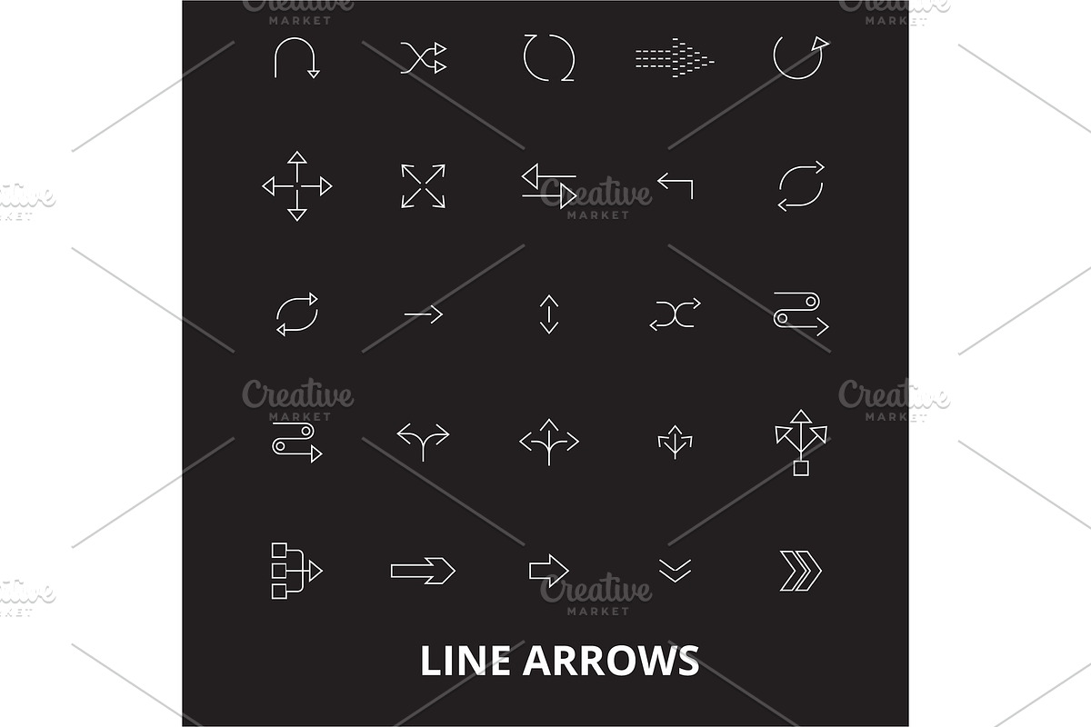 Arrows line editable line icons in Illustrations - product preview 8