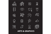 Arts graphics editable line icons