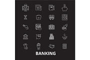 Banking editable line icons vector