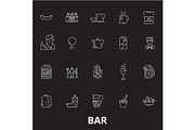 Bar editable line icons vector set