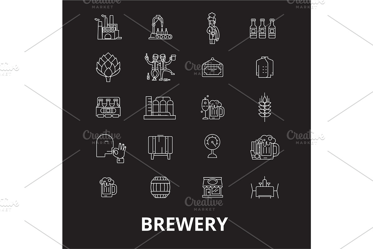 Brewery editable line icons vector in Illustrations - product preview 8