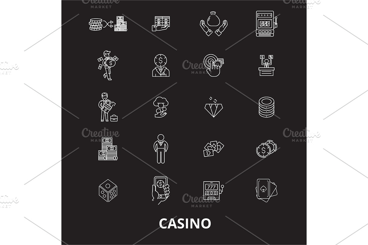 Casino editable line icons vector in Objects - product preview 8