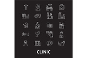 Clinic editable line icons vector