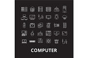 Computer editable line icons vector