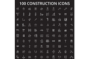 Construction editable line icons