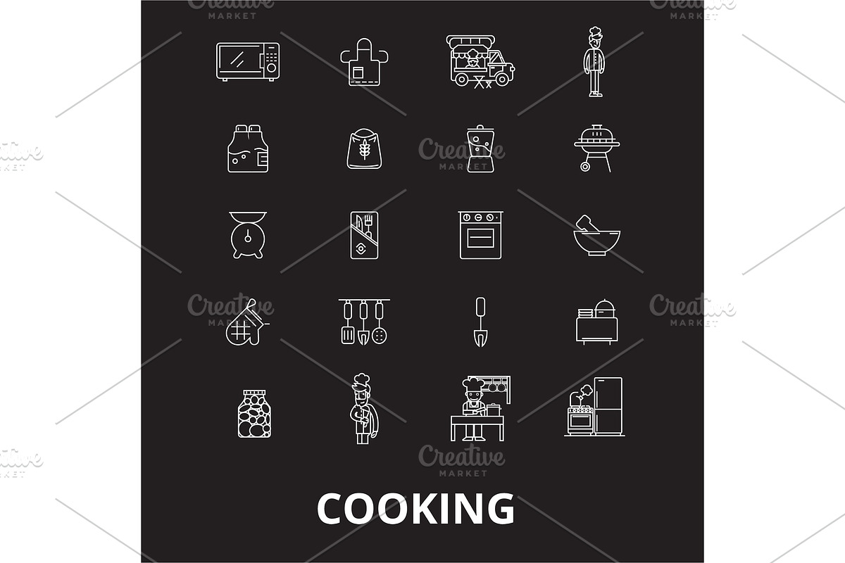 Cooking editable line icons vector in Illustrations - product preview 8