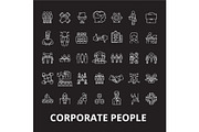 Corporate people editable line icons
