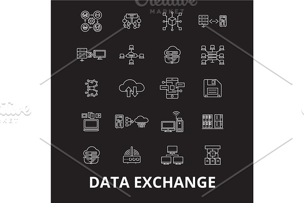 Data exchange editable line icons