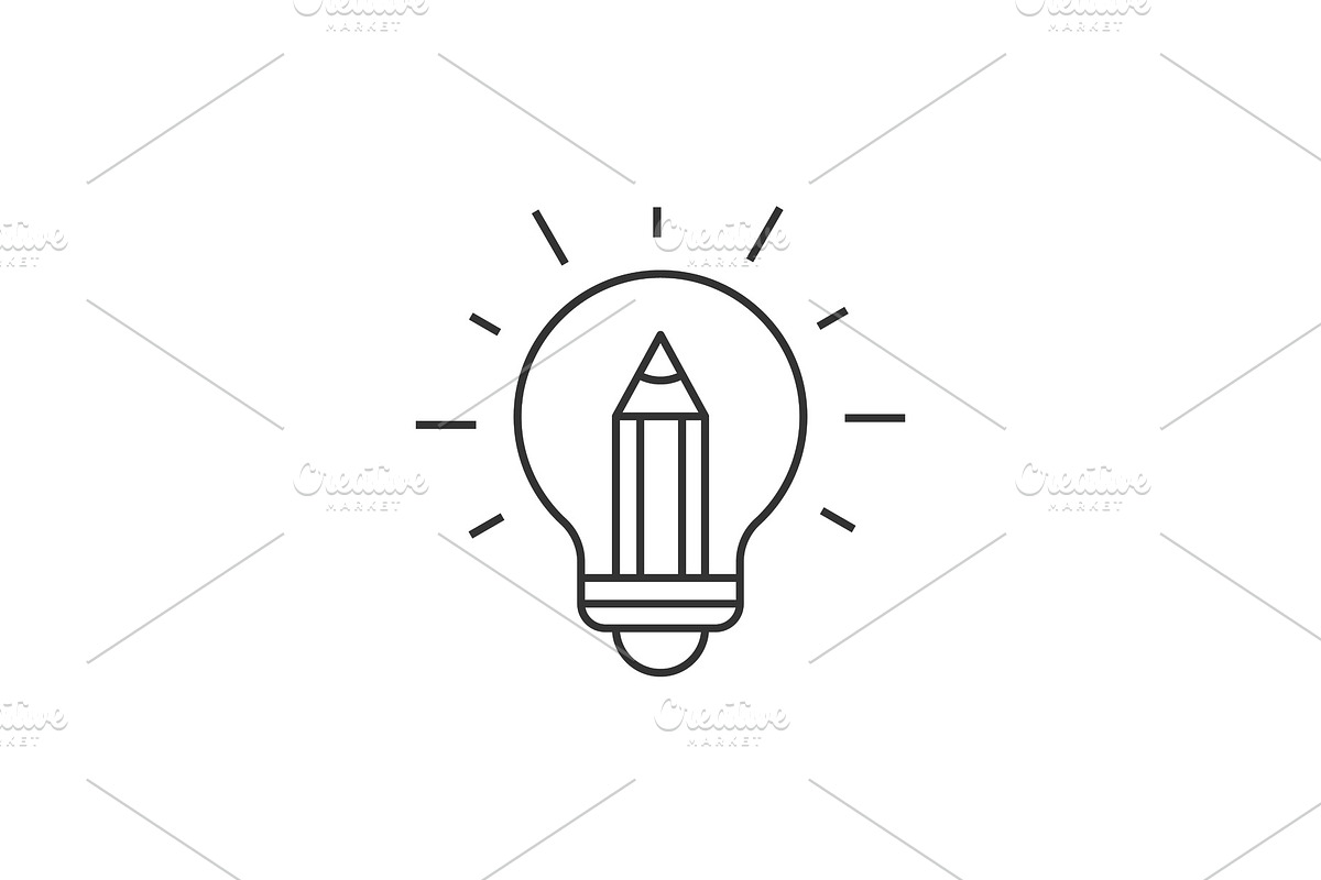Light bulb with pencil inside in Icons - product preview 8