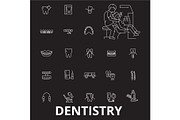 Dentistry editable line icons vector