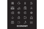 Economy editable line icons vector