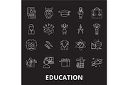Education editable line icons vector