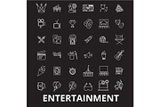 Entertainment editable line icons