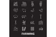 Farming editable line icons vector