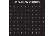 Fashion, clothes editable line icons