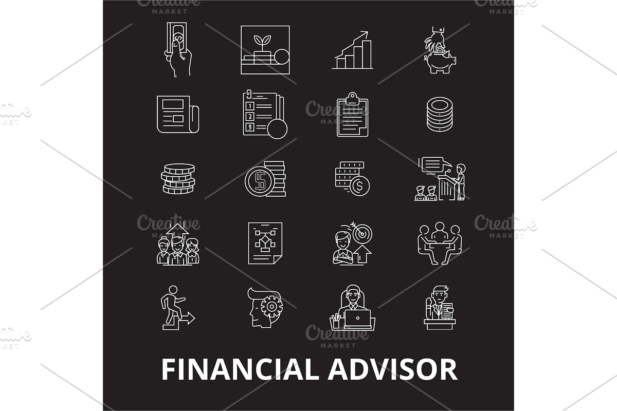 Financial advisor editable line in Illustrations - product preview 8