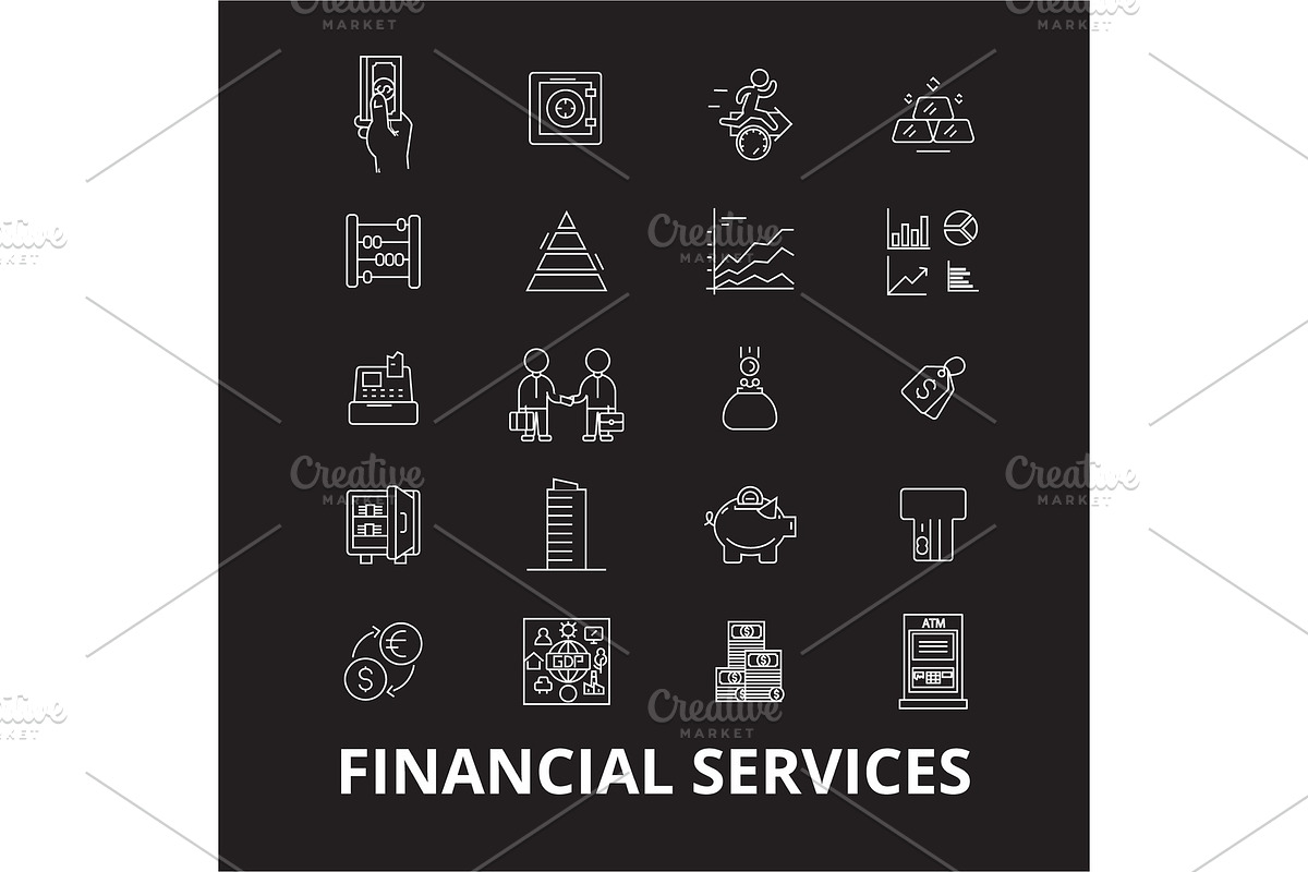 Financial services editable line in Illustrations - product preview 8