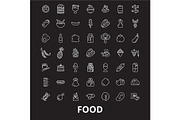 Food editable line icons vector set