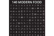 Food icons editable line icons