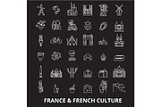 France editable line icons vector