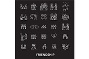 Friendship editable line icons