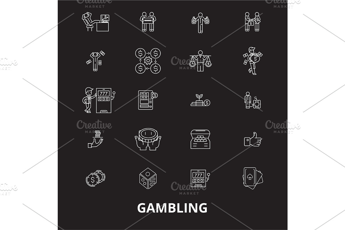 Gambling editable line icons vector in Objects - product preview 8