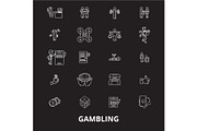 Gambling editable line icons vector