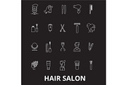 Hair salon editable line icons