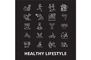 Healthy lifestyle editable line