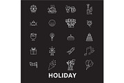 Holidays editable line icons vector