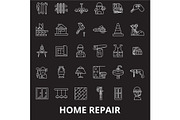 Home repair editable line icons