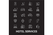 Hotel services editable line icons