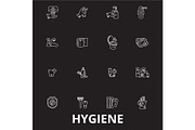Hygiene editable line icons vector