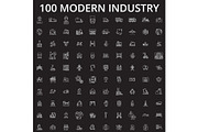 Industry icons editable line icons