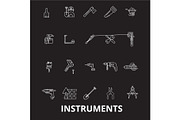 Instruments editable line icons
