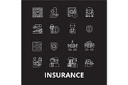 Insurance editable line icons vector