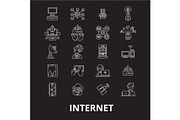 Internet editable line icons vector