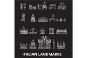Italian landmakrs editable line