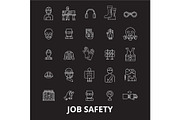 Job safety editable line icons