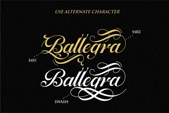 Ballegra Script Outline & Solid. in Chalkboard Fonts - product preview 7