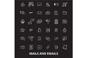 Mails emails  editable line icon