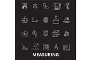 Measuring editable line icons vector