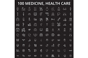 Medicine, health care editable line