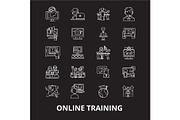 Online training editable line icons
