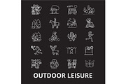 Outdoor leisure editable line icons