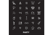 Party editable line icons vector set