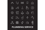 Plumbing service editable line icons